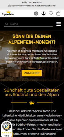 Mock up Alpenfein for Mobile