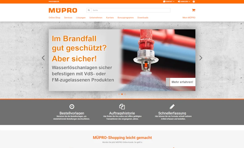 Mock up Müpro for Desktop