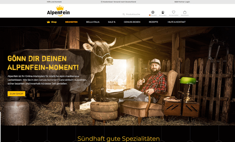 Mock up Alpenfein for Desktop